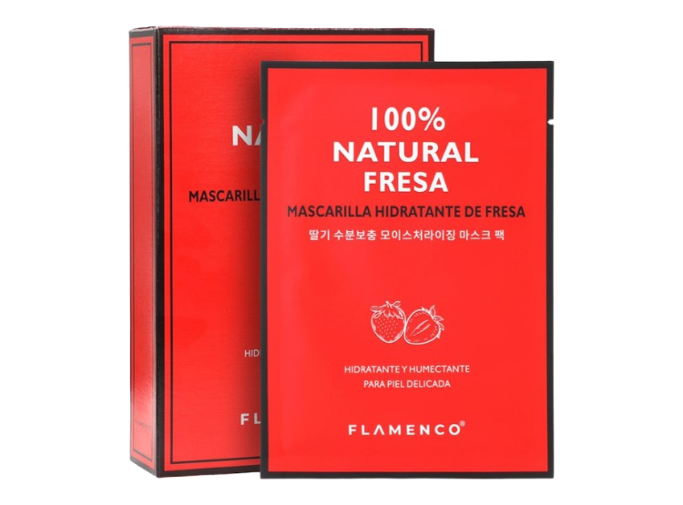 Piel delicada, Mascarilla Hidratante De Fresa 100% natural, Flamenco $499
