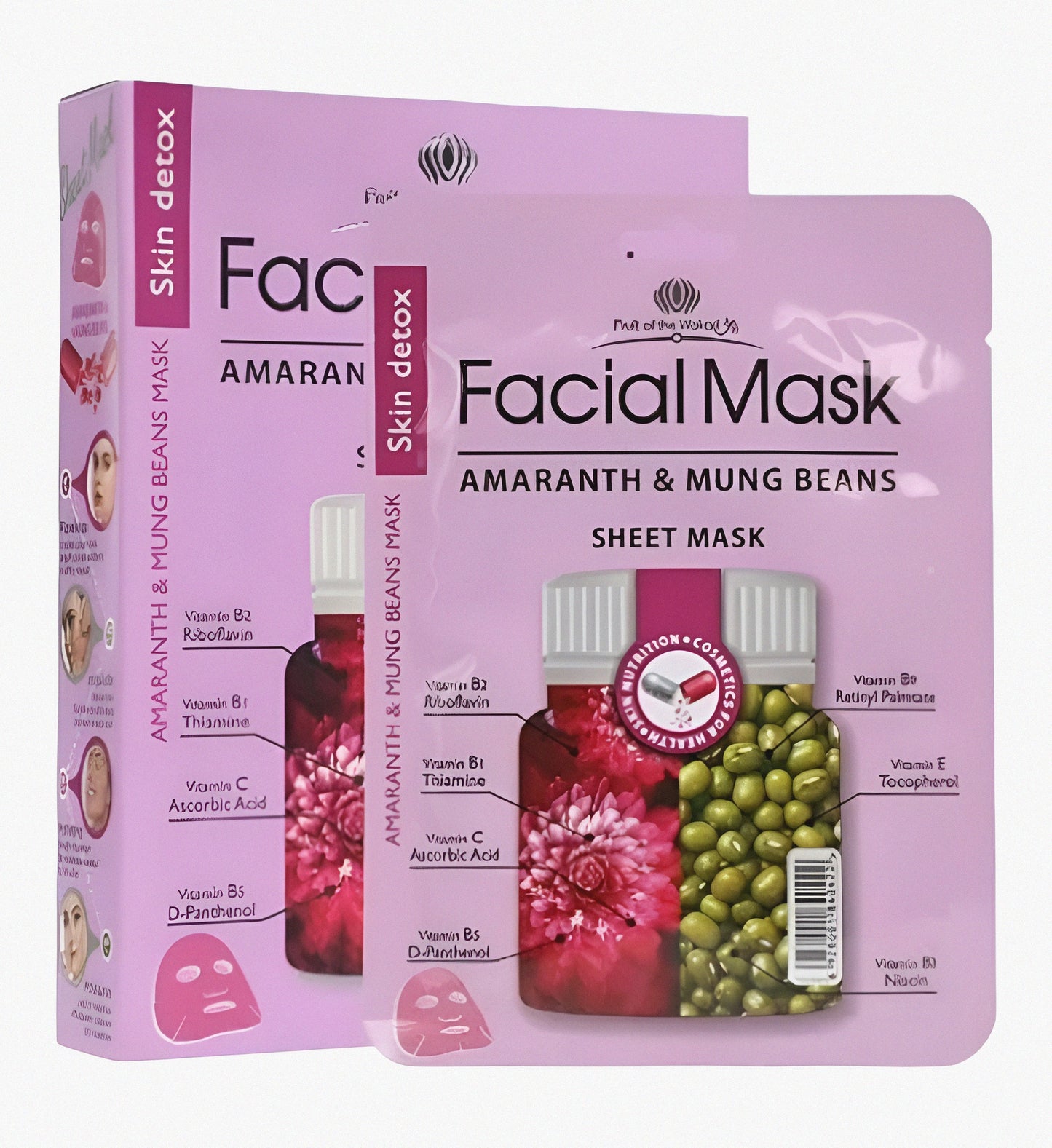 Súper Detox, Mascarilla facial de flor Amaranta y Porotos verdes -Fruit of the Wokali- $1.100