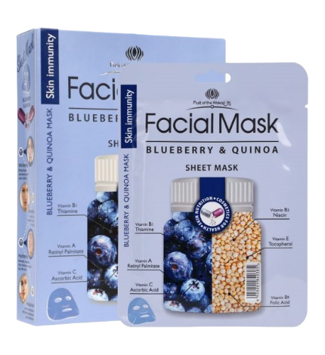 Inmunidad para el rostro, Mascarilla facial de Blueberry y quinoa -Fruit of the Wokali- $499