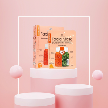Efecto lifting, Mascarilla facial caviar de salmón y extracto de espirulina -Fruit of the Wokali- Oferta $499 c/u 