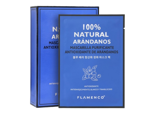 Purificante, antioxidante, antienvejecimiento, Mascarilla De Arándanos 100% natural, Flamenco $499