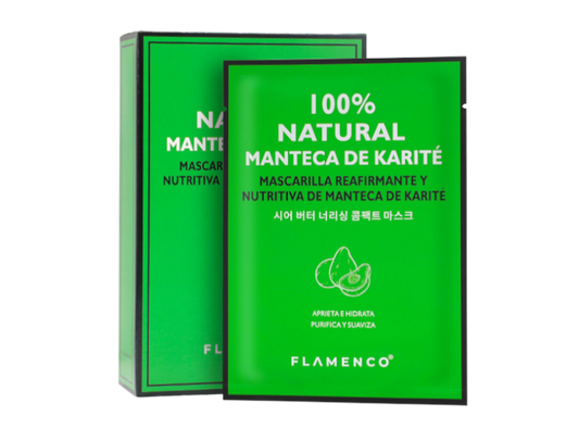 Reafirmante y nutritiva, Mascarilla de manteca de karité 100% natural, Flamenco $499